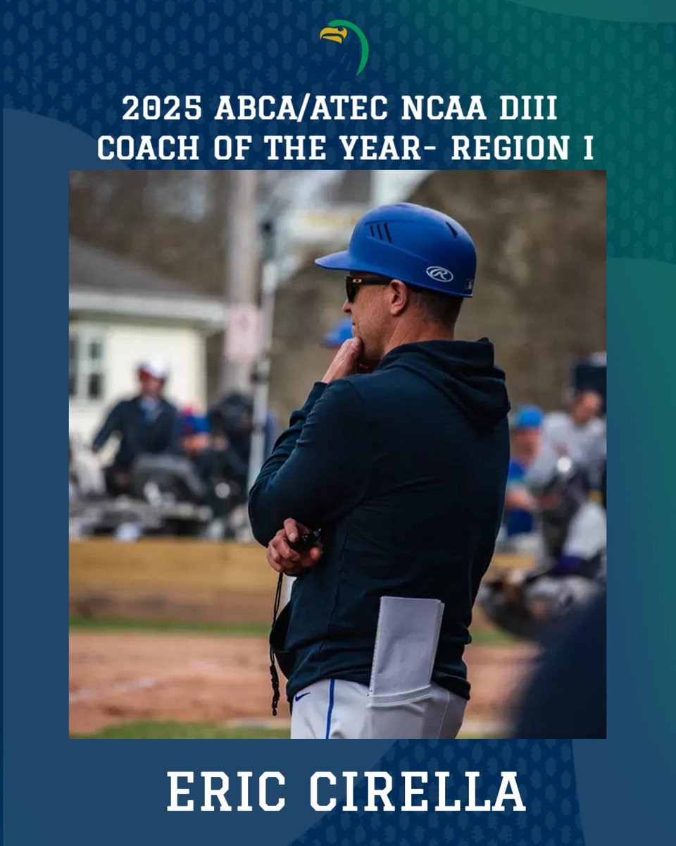 Congratulations to Eric Cirella on being named the ABCA/ATEC Coach of the Year for Region I!
