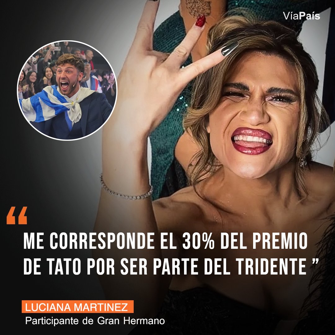 📢 [AHORA] LUCIANA reclama una parte del premio de Tato:
"Me corresponde el 30%"
 
#GranHermano