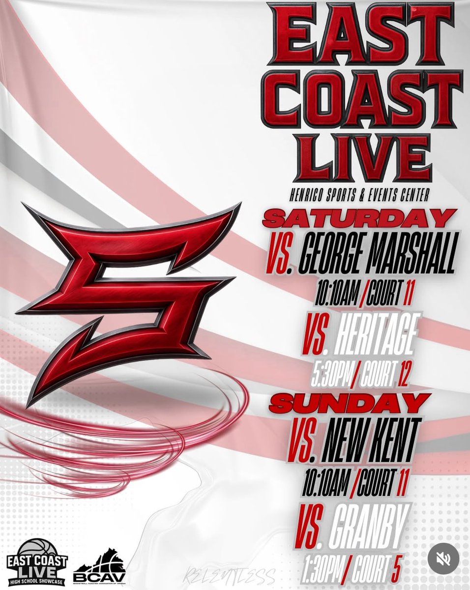 my game schedule for this weekend at the dmv East Coast Live⬇️