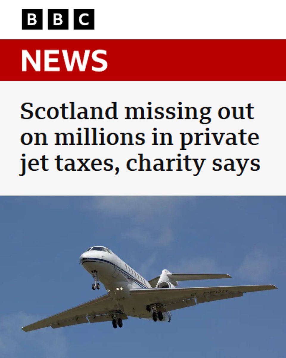 Over 12,000 private jets took off from Scotland last year, each emitting up to 30 times more than an economy-class flight.

While the super-rich fly between golf courses and yachts, we're left paying to clean up their mess.

It's time to tax the super-rich and their private jets.