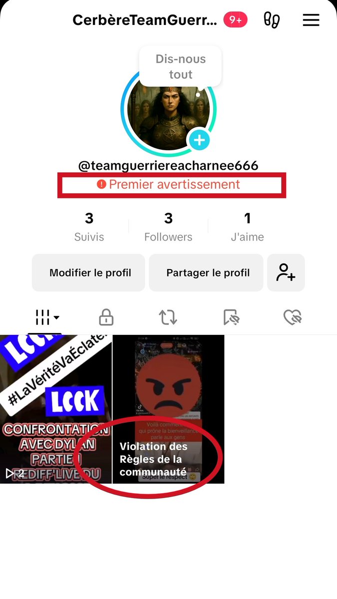 MissArleneZA's tweet image. Pr mon cas pas encore bannie mais mes vidéos sautent et avertissement. Il ne fait pas bon être lanceur d&apos;alerte sur TikTok... J&apos;ai posté cet vidéo et voilà le résultat. J&apos;ai dû enlever quasi tout ce que j&apos;ai posté #dylanmedium #TeamGuerrièreAcharnée #medium #arnaque #TiktokFrance