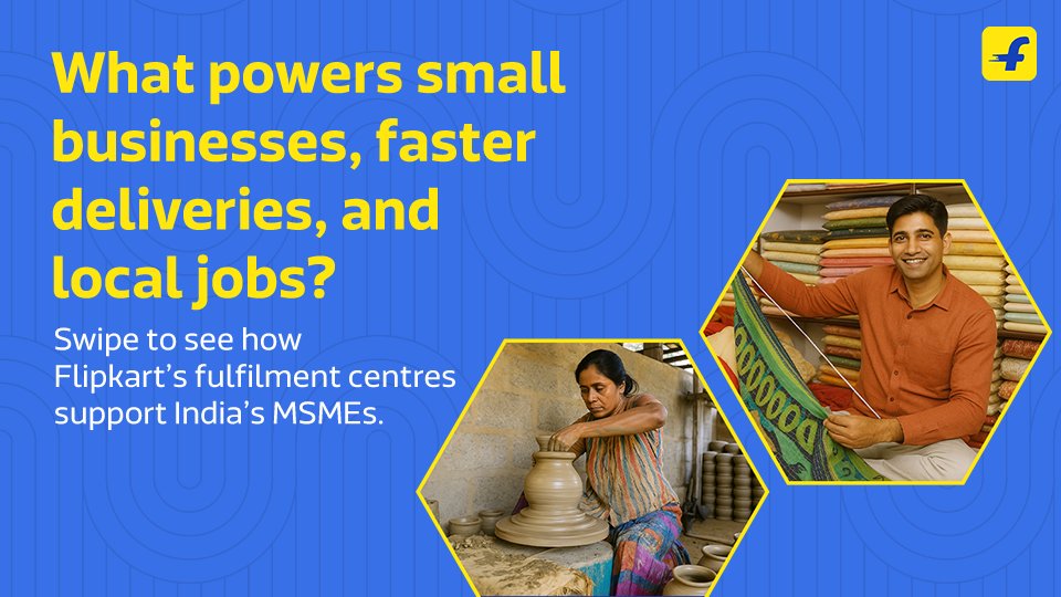 FlipkartStories's tweet image. .@Flipkart's fulfilment centres are helping MSMEs grow by improving reach and reducing operational barriers. With regional storage, faster deliveries, and professional inventory support, the infrastructure is designed to simplify logistics and unlock new opportunities for small…