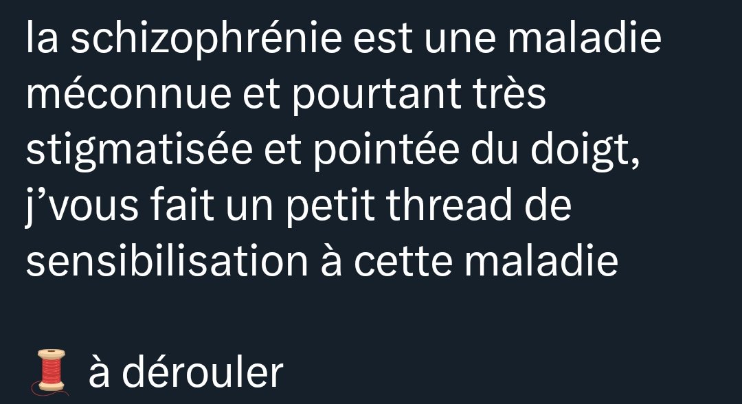 J'ai moi-même fait un thread sur cette maladie qu'est la schizophrénie... ou pas 😈