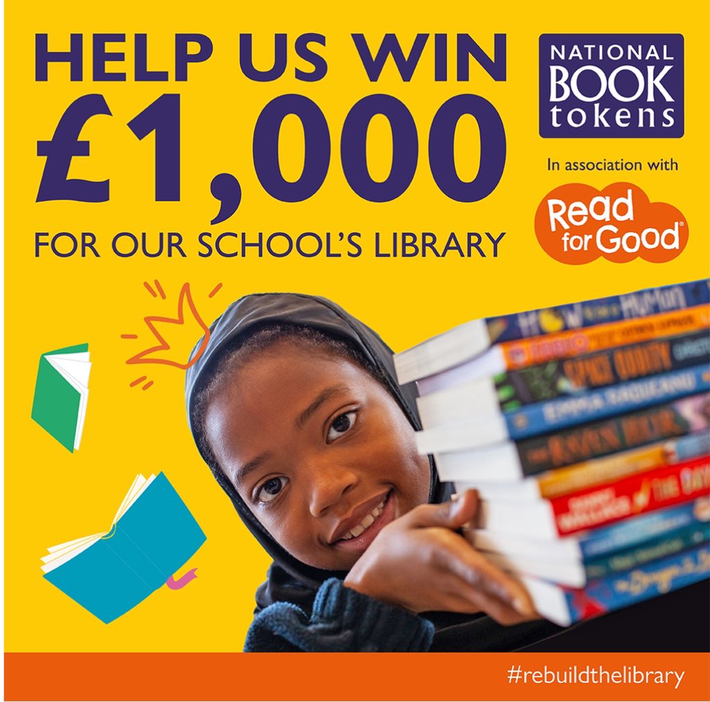 RCS_English's tweet photo. 📚National Book Tokens are giving us the chance to win £1000 in Book Tokens to fill @ReddenCourt library with new books. 

Help us to win this amazing prize by nominating here: https://t.co/DxynDY51h7 

The more entries we receive for our school, the higher the chance we'll win! https://t.co/u48Zd0bG2i