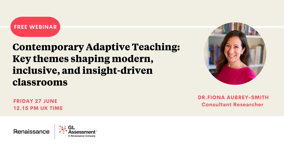 The first in our Contemporary Adaptive Teaching webinar series is tomorrow (27 June)!

With Dr. <a href="/FionaAS/">Dr Fiona Aubrey-Smith</a> and <a href="/nearpod/">Nearpod</a>, we’ll be exploring the use of 'Intervention questioning' in modern classrooms to close learning gaps and support students.

🔗: bit.ly/3ZwkEMS