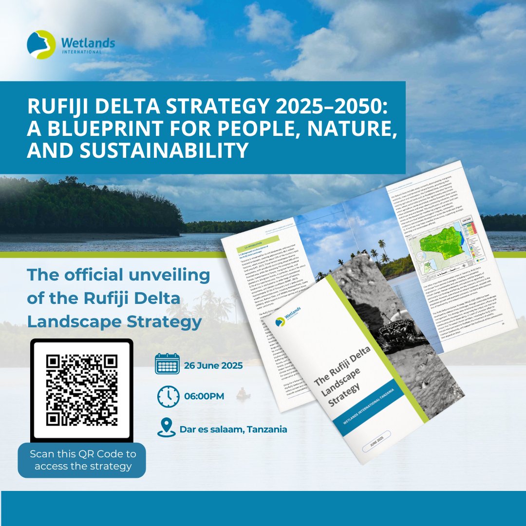 WetlandsIntEA's tweet image. Today is a big day for the Rufiji Delta.
We’re launching the Rufiji Delta Landscape Strategy—a 10-year plan to restore ecosystems, strengthen livelihoods & boost climate resilience.
Together with @NLinTanzania , we’re charting a new path for people & nature.
#RufijiDelta