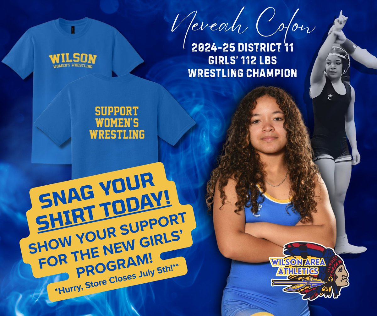 🚨 Last chance! 🚨

Support the launch of Girls Wrestling at Wilson with a “Support Women’s Wrestling” tee! 🏆👕

🛒 Order by July 5 — store closes soon!
📍Wear it to our fundraiser at Pints &amp; Pies on July 31!
🔗 lehighpa.destinationstores.com/Wilsongirlswre…

#WilsonAthletics #SupportGirlsWrestling
