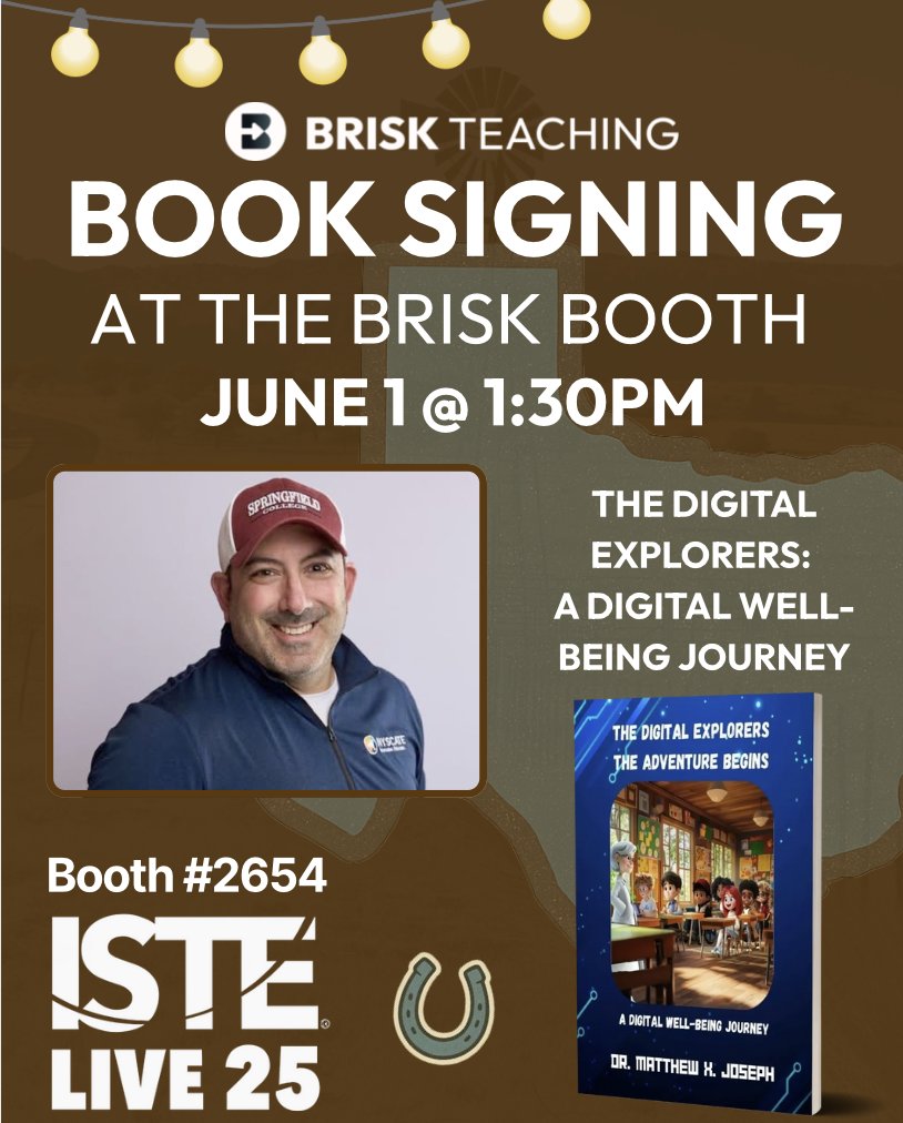 Dr. Matthew X. Joseph (@matthewxjoseph) on Twitter photo Excited for this one. Join me at the <a href="/briskteaching/">Brisk Teaching</a> booth at #ISTE June 1 @ 1:30PM giving out copies of
THE DIGITAL EXPLORERS: A DIGITAL WELL-BEING JOURNEY
<a href="/ISTEcommunity/">ISTE+ASCD Community Leaders</a> <a href="/ISTEofficial/">ISTE</a> Excited for this one. Join me at the <a href="/briskteaching/">Brisk Teaching</a> booth at #ISTE June 1 @ 1:30PM giving out copies of
THE DIGITAL EXPLORERS: A DIGITAL WELL-BEING JOURNEY
<a href="/ISTEcommunity/">ISTE+ASCD Community Leaders</a> <a href="/ISTEofficial/">ISTE</a>