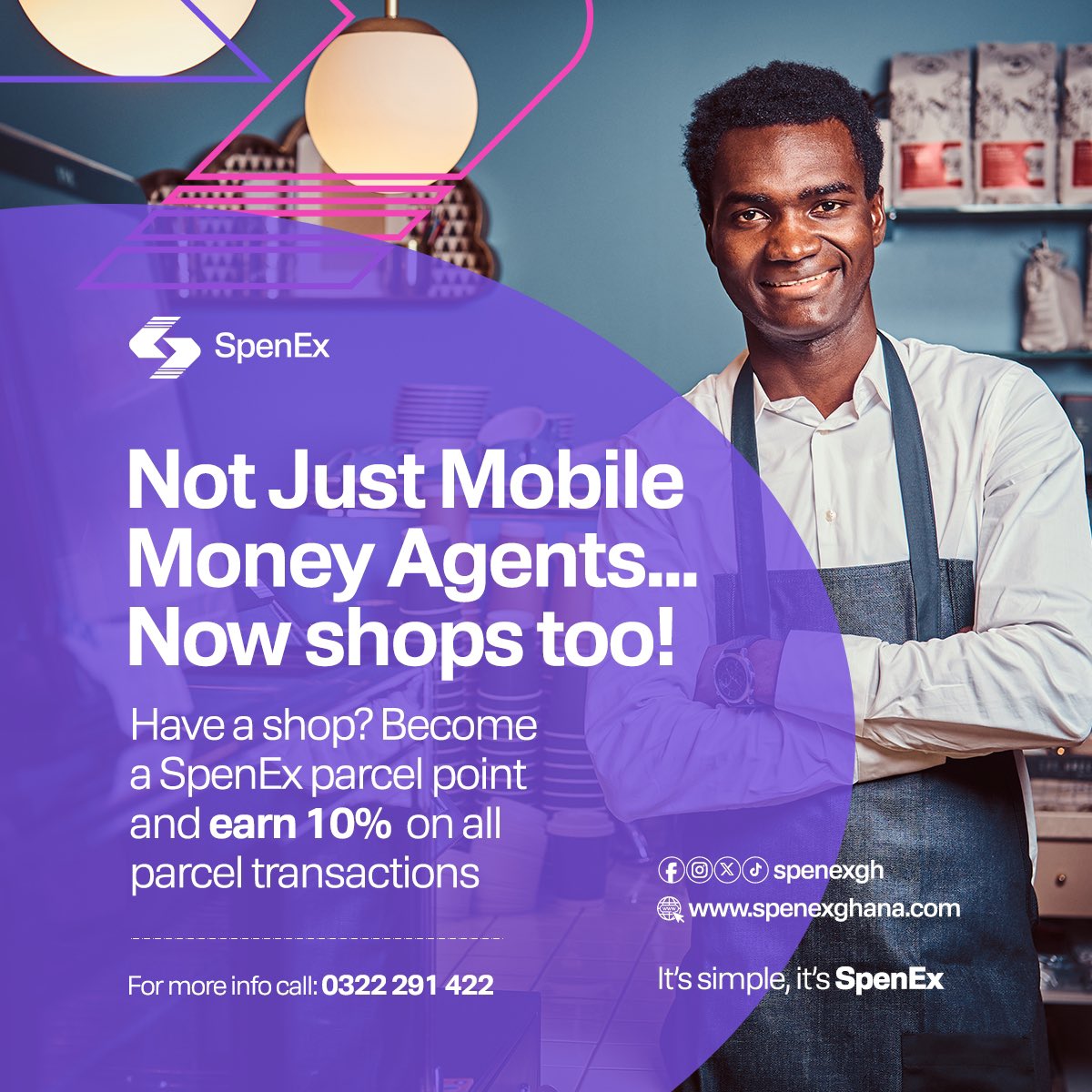 spenexgh's tweet image. Dear shop owners 😍
Turn your shop into a money maker by becoming a SpenEx parcel point to earn 10% on every transaction. 🤑🤑🤑
#it’s simple #it’s SpenEx 💜🤍