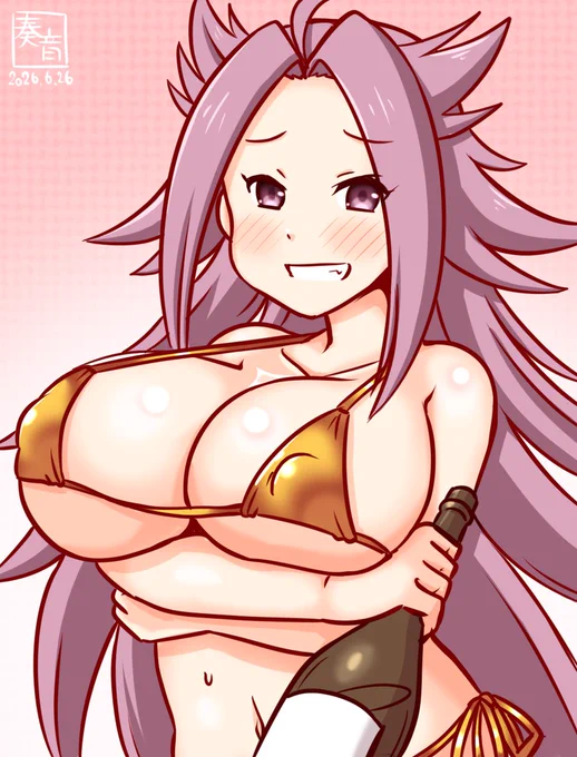 「おっと、二日酔いかい提督? だーめだなあ!これ呑んどけよ。ほらほら」 #艦これ版真剣お絵描き60分一本勝負_20250626 #隼鷹