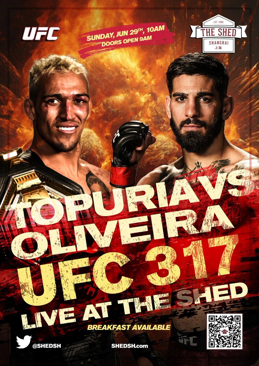 ShedSH's tweet photo. UFC 317 Topuria v Oliveira

UFC’s most exciting knock out artist returns to the octagon this Sunday. https://t.co/XnoJ660Ibc