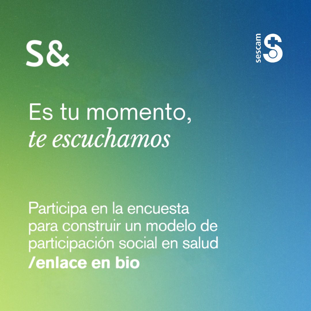 🔵 ¿Crees que debemos tener más en cuenta la opinión de los ciudadanos?
🎧 Es tu momento, te escuchamos.

👉 Esta encuesta servirá para crear un nuevo sistema de participación social en nuestro servicio de salud #SaludySociedad

ℹ️ bit.ly/44z2AV2