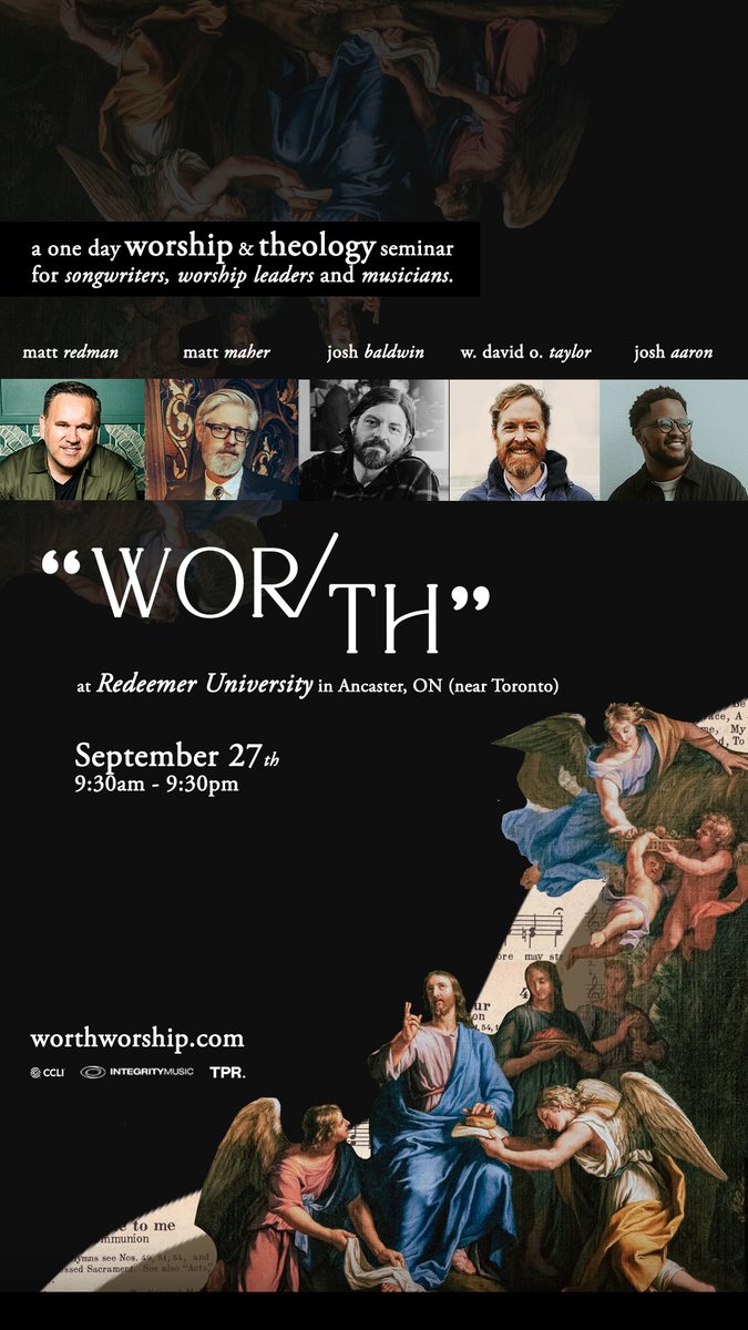 W. David O. Taylor (@wdavidotaylor) on Twitter photo I’m excited to partner again with <a href="/matt_redman/">Matt Redman</a> at the Wor/Th conferences this fall. I’ll be with him in Toronto (September 27) + Nashville (October 11), along with Brooke Ligertwood, Matt Maher, <a href="/gpackiam/">Glenn Packiam</a>, and other good people!
See here to register: worthworship.com. I’m excited to partner again with <a href="/matt_redman/">Matt Redman</a> at the Wor/Th conferences this fall. I’ll be with him in Toronto (September 27) + Nashville (October 11), along with Brooke Ligertwood, Matt Maher, <a href="/gpackiam/">Glenn Packiam</a>, and other good people!
See here to register: worthworship.com.