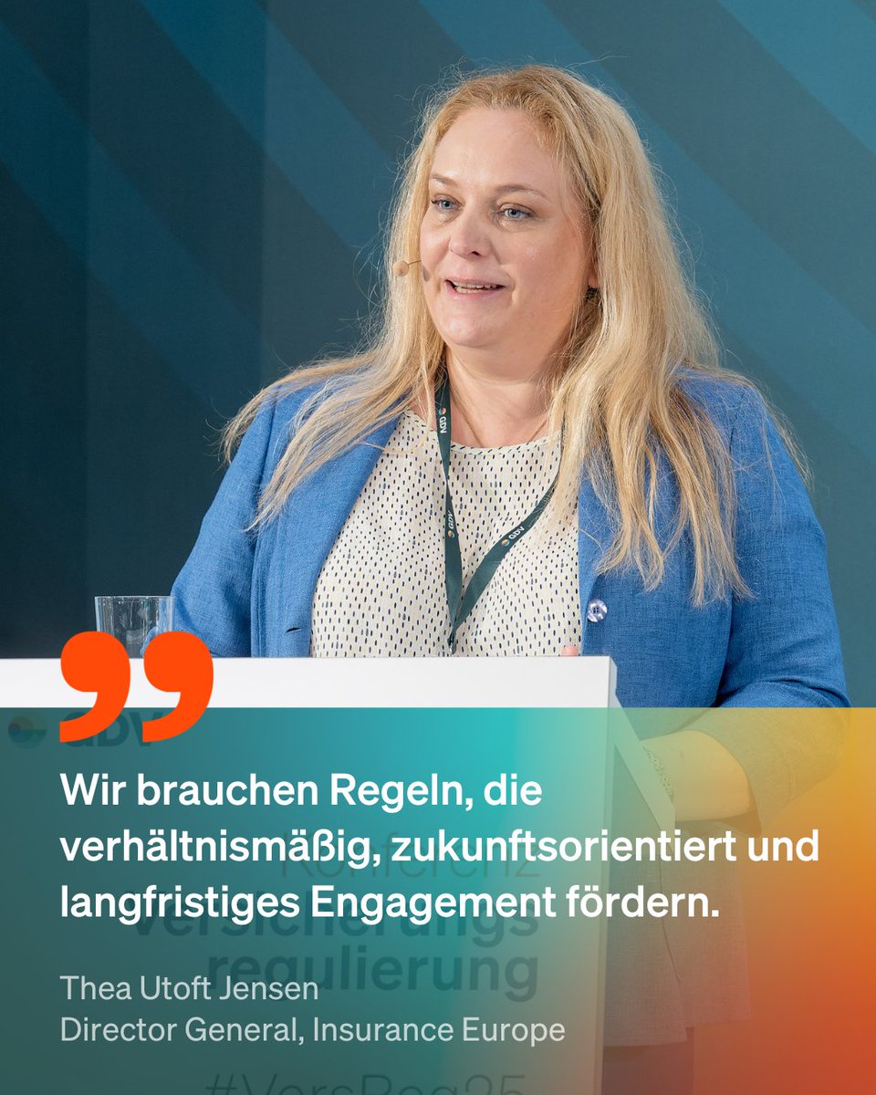 Bei der #VersReg25 betont Thea Utoft Høj Jensen (<a href="/InsuranceEurope/">Insurance Europe</a>) in ihrem Gespräch mit <a href="/JoergAsmussen/">Jörg Asmussen</a>, wie wichtig enge Zusammenarbeit mit der Politik ist – etwa für eine stärkere Kapitalmarktintegration zur Bewältigung zentraler Herausforderungen Europas.