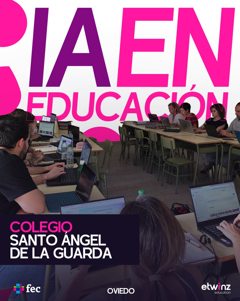 eTwinzEDU's tweet image. Hoy hemos visitado el Colegio FEC Santo Ángel de la Guarda, en Oviedo, para formar a su claustro en Inteligencia Artificial aplicada a la educación🤖
Tras el verano, retomaremos este camino formativo con nuevos contenidos y más aprendizajes.