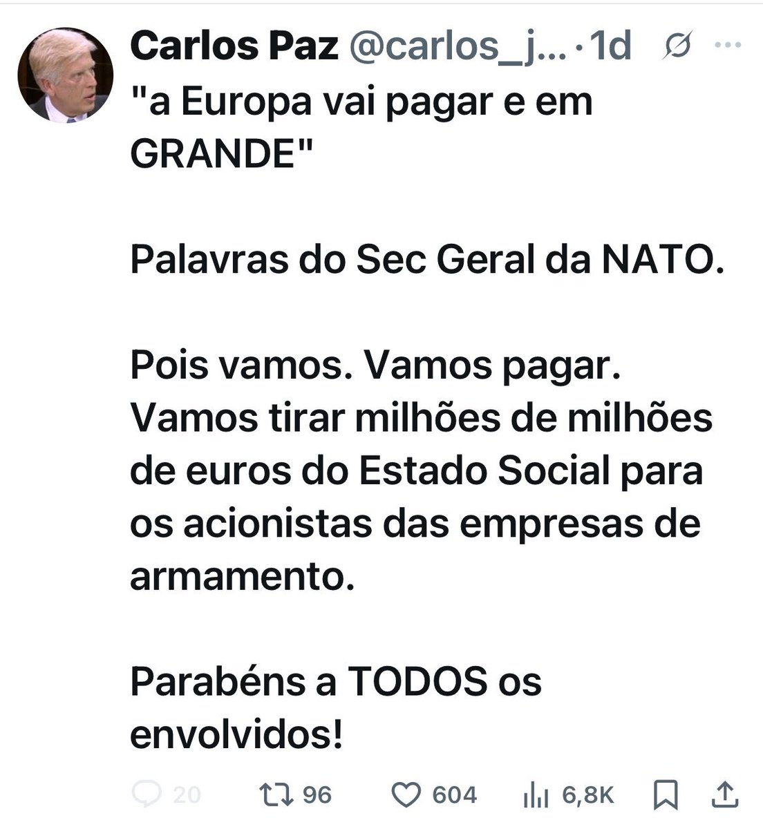 Aqui o <a href="/carlos_jb_paz/">Carlos Paz</a>  é mais um pela “paz”. Tb terá uma mesada de Moscovo ?