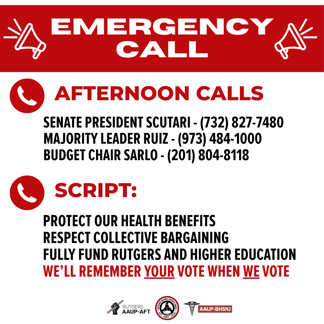 🚨URGENT🚨: Our state funding and health benefits are under threat as a new state budget starts moving today. It’s important to call our legislators to stop cuts to health benefits NOW. See the slides for targets and call scripts.