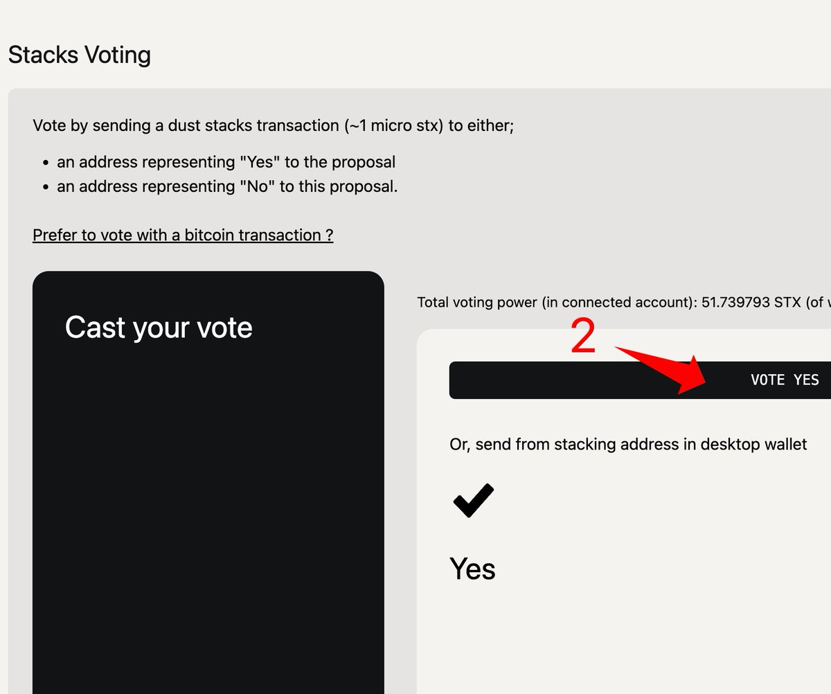 MooningSharkArt's tweet photo. If you hold any amount of STX in your wallet, go vote.
Voting doesn't mean locking tokens, and it costs me exactly :
0,000001 STX + 0,0004 STX network fee (so less than a cent in total)

It's only 2 clicks and a confirmation in wallet.

So what are you waiting for? https://t.co/MAQU9CMBmR