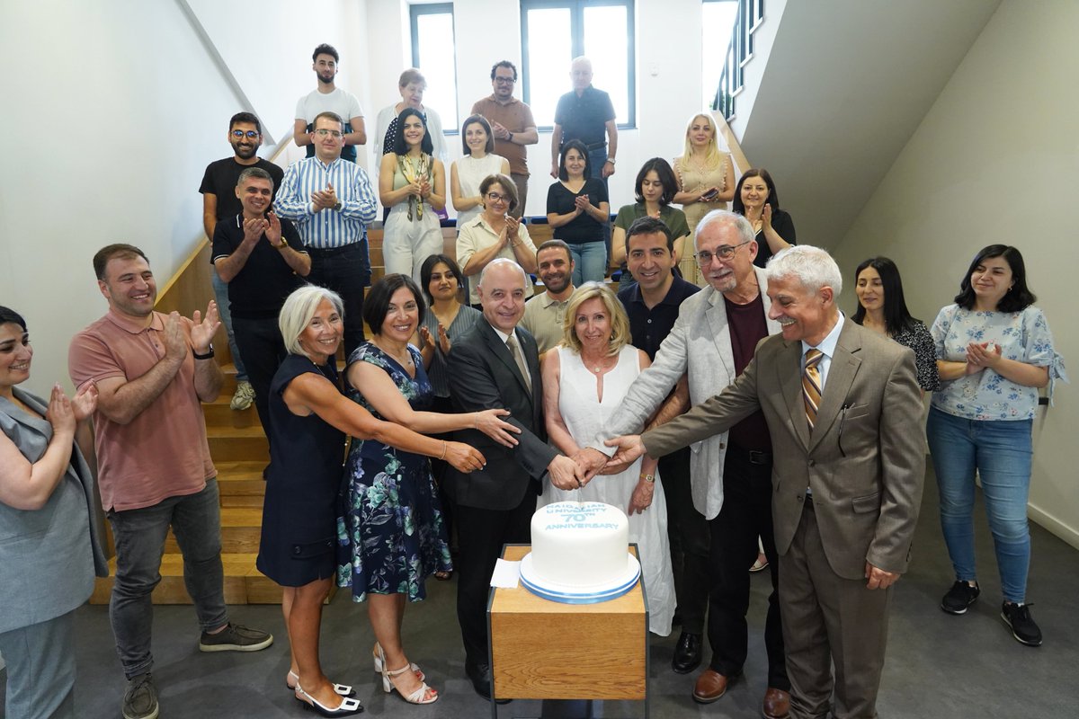 The Haigazian University delegation, visiting Armenia as part of the institution’s 70th anniversary celebrations, was warmly welcomed at AMAA’s Yerevan office. [1/2]