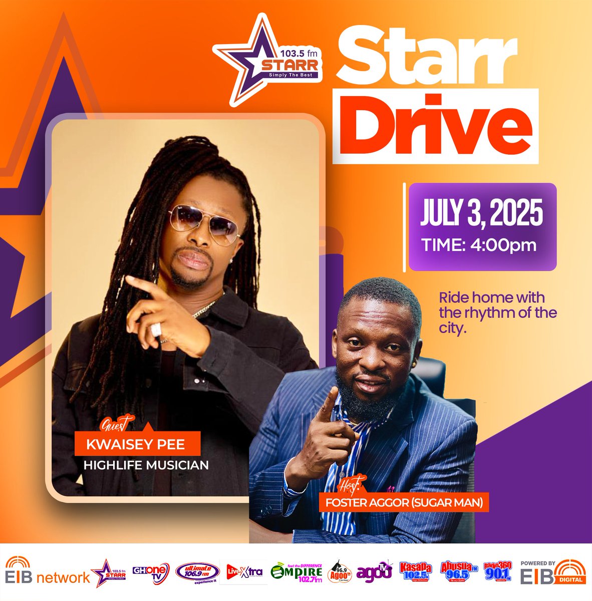 GHOne TV (@ghonetv) on Twitter photo Higlife Musician, Kwaisey Pee is our guest on #StarrDrive...
#GHOneNews #EIBNetwork
#GHOneTV #NewsAlert
#StarrFM <a href="/starr1035fm/">Starr 103.5 FM</a>
<a href="/KwaiseyPee/">Akwasi Opoku</a> Higlife Musician, Kwaisey Pee is our guest on #StarrDrive...
#GHOneNews #EIBNetwork
#GHOneTV #NewsAlert
#StarrFM <a href="/starr1035fm/">Starr 103.5 FM</a>
<a href="/KwaiseyPee/">Akwasi Opoku</a>