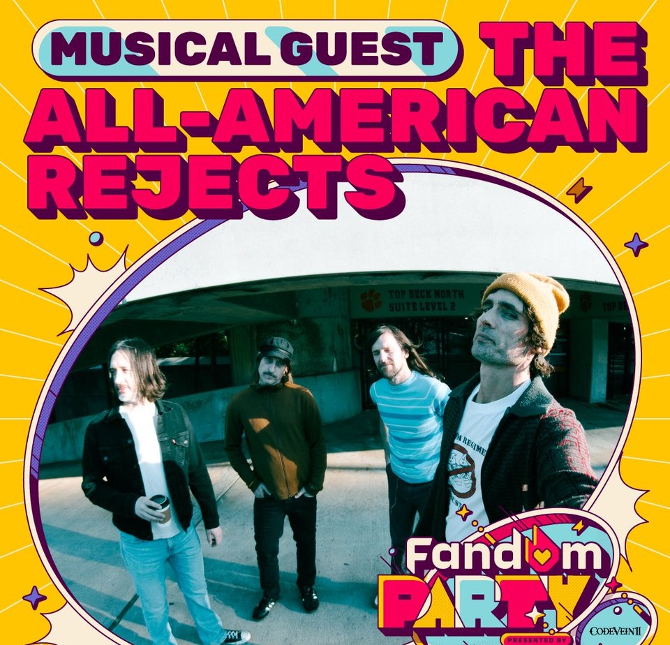 morrowchris's tweet photo. The *ultimate* #FandomParty is crashing San Diego @Comic_Con on July 24 — and you could be there! 🎸 Headlined by @therejects, this is the party everyone will be talking about.

🎟️ Wanna win 2x tickets to the best #sdcc2025? Enter now: https://t.co/XG1jbh6PwE

Sponsored by @UniversalORL & @CodeVeinGame  
#SDCC #ComicCon2025 #AllAmericanRejects #EpicUniverse #CodeVein2