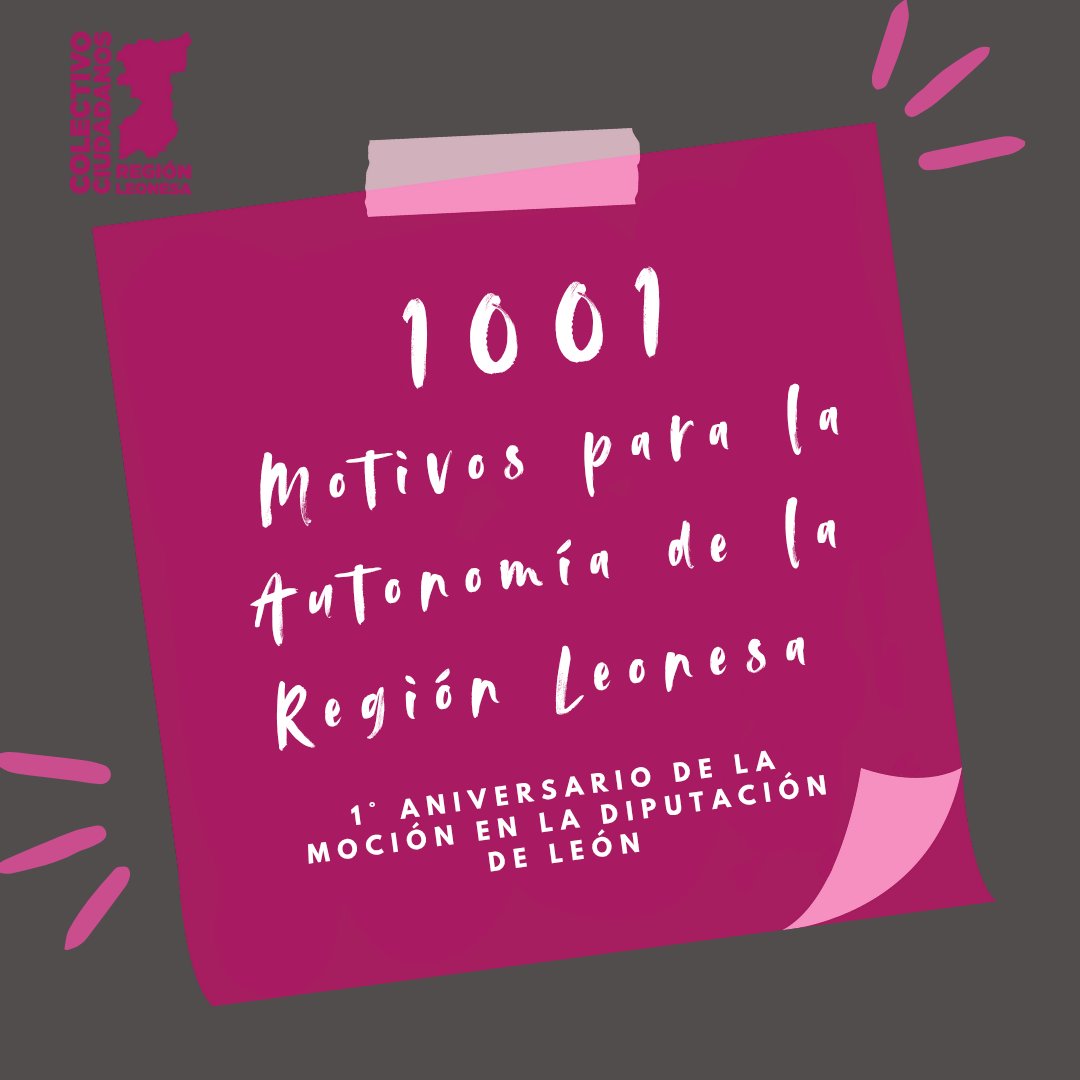 📌 Hoy se cumple un año de la moción por la autonomía de la Región Leonesa en la Diputación de León.

1001 motivos nos siguen uniendo.
1001 razones para seguir luchando por nuestra tierra.

#AutonomíaLeonesa #RegiónLeonesa