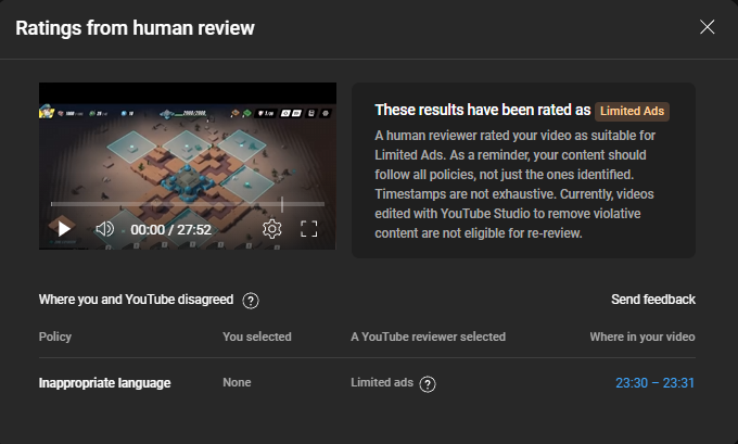 Am I wrong here? 

Saying "phagotrope" in a video isn't means for demonetization.  

 So to whoever <a href="/YouTube/">YouTube</a> has paid to manually review these claims might want to...you know Google it or something?  

Video in question: youtu.be/f1GtqxAYYCk?si…