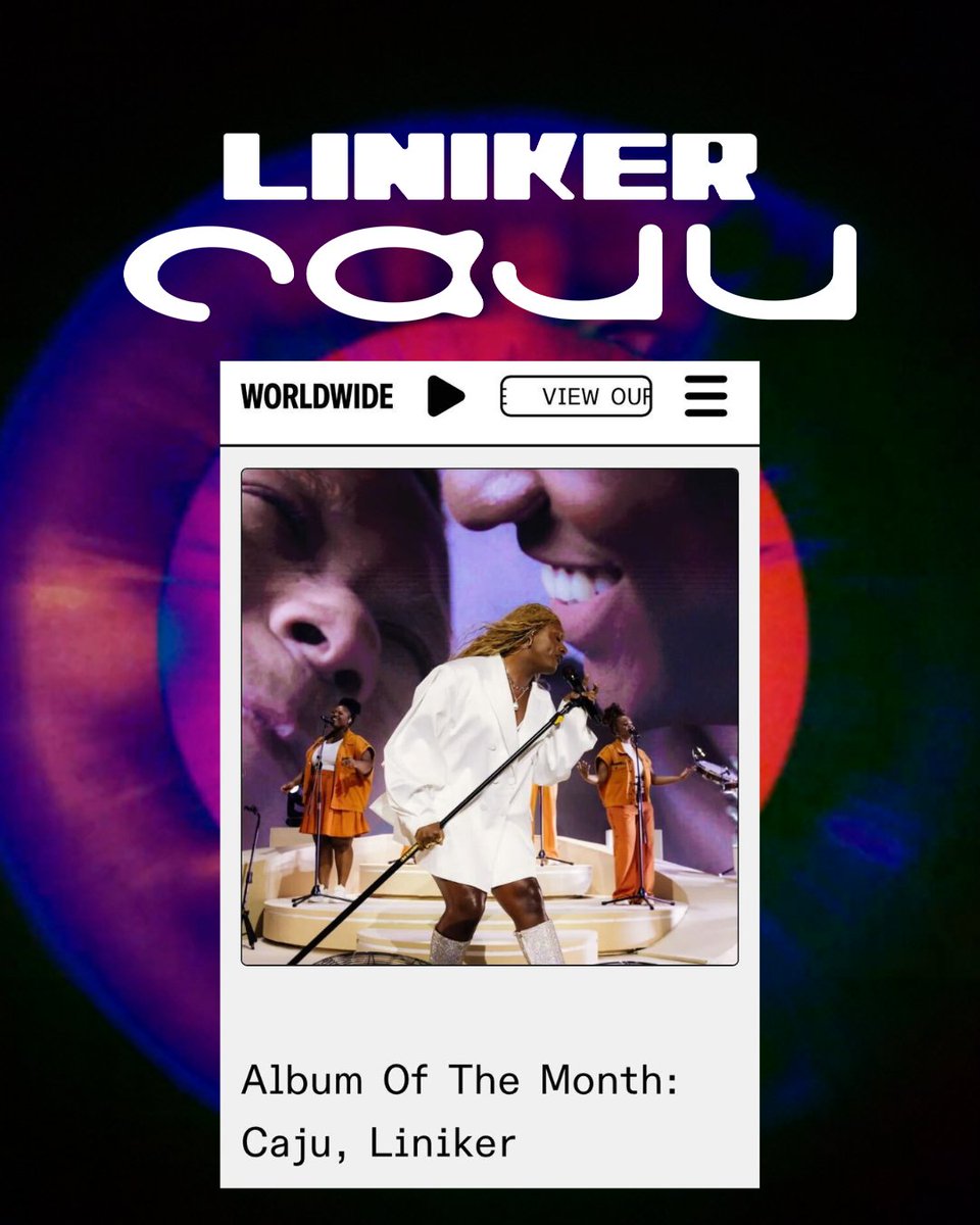 Liniker's tweet image. CAJU é indicado como álbum do mês por @gillespeterson, na @worldwidefm 🧡 Que honra!
Matéria completa: worldwidefm.net/editorial/albu…
–
CAJU was selected as Album of the Month by @gillespeterson on @worldwidefm 🧡 What an honor!