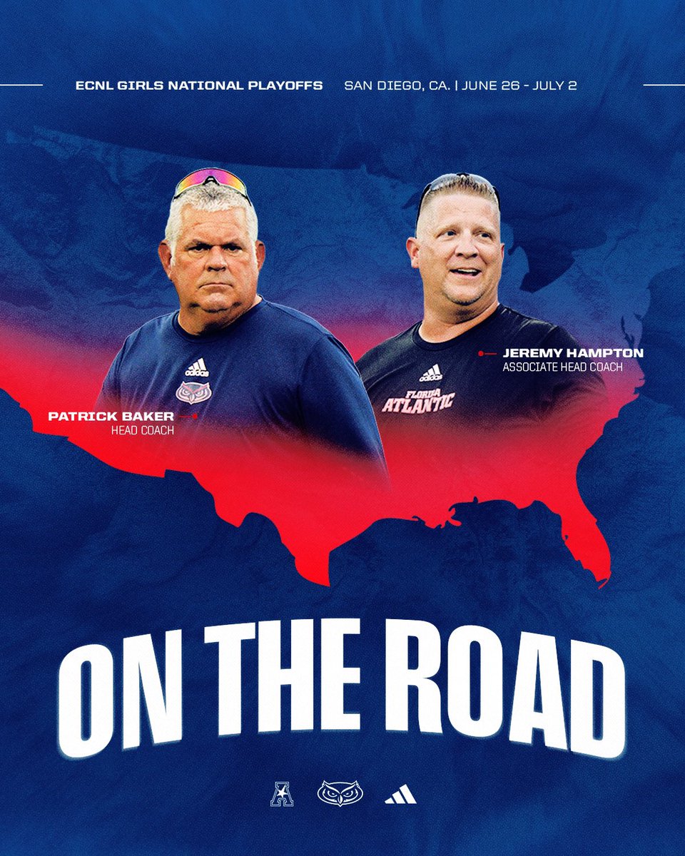FAUWSoccer's tweet image. Head Coach Patrick Baker and Associate Head Coach Jeremy Hampton are looking for future Owls on the West Coast in San Diego this weekend!
#WIP🏝️