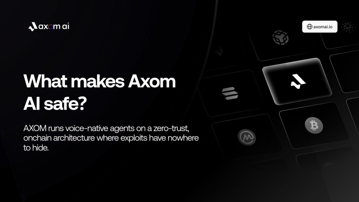 How secure is $AXOMAI?
It’s not secure because it claims to be.
It’s secure because it can’t operate any other way.

— No API gateways
— No cloud inference
— No centralized logic

Every command runs onchain, through immutable, verifiable agents.

→ Your voice is encrypted.
→