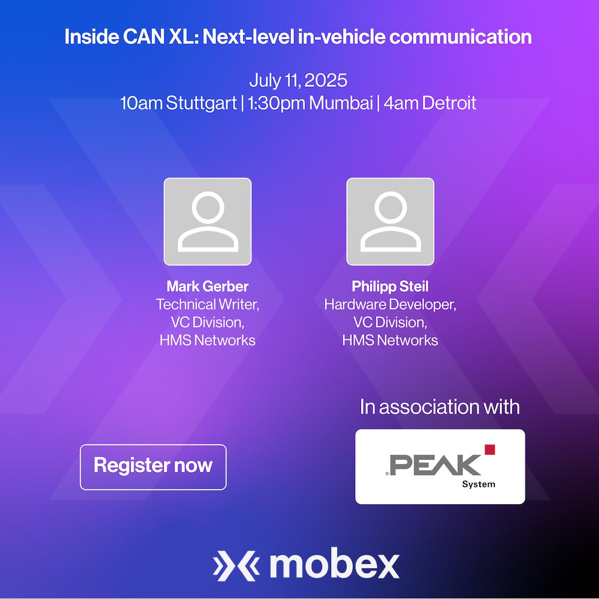 Live webinar: Inside CAN XL: Next-level in-vehicle communication by PEAK System. July 11, 2025
10am Stuttgart | 1:30pm Mumbai | 4am Detroit. Register free: tinyurl.com/3hacactk