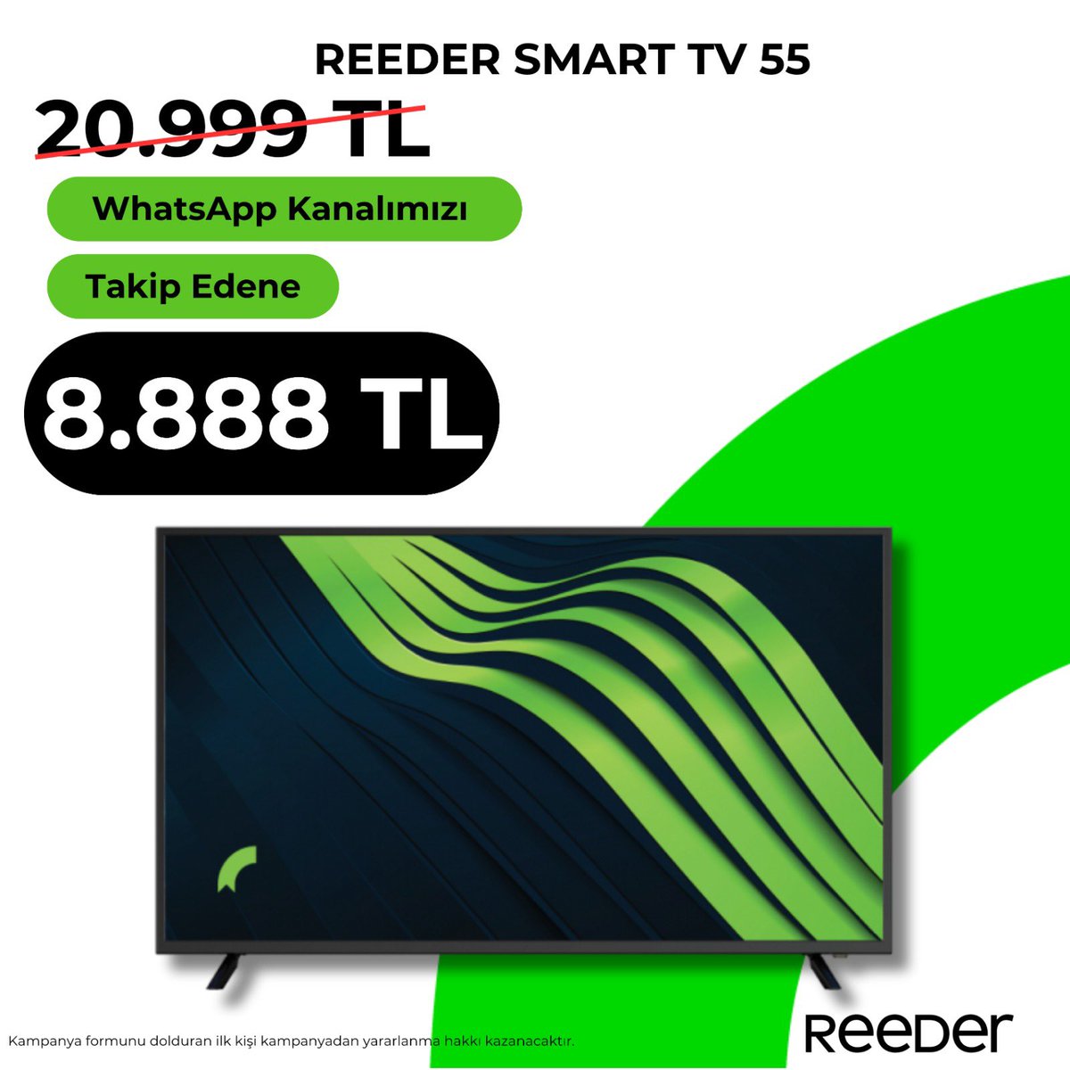 30 Haziran’da hızlı olan kazanır!

Sadece WhatsApp kanalımızın takipçilerine özel, REEDER SMART TV 20.999 TL yerine sadece 8.888 TL

👉 Whatsapp kanalımıza katılmak için linke tıkla

whatsapp.com/channel/0029Va…

👀Kanalımızı takipte kal, 30 Haziran’da kampanyadan yararlanan sen ol!