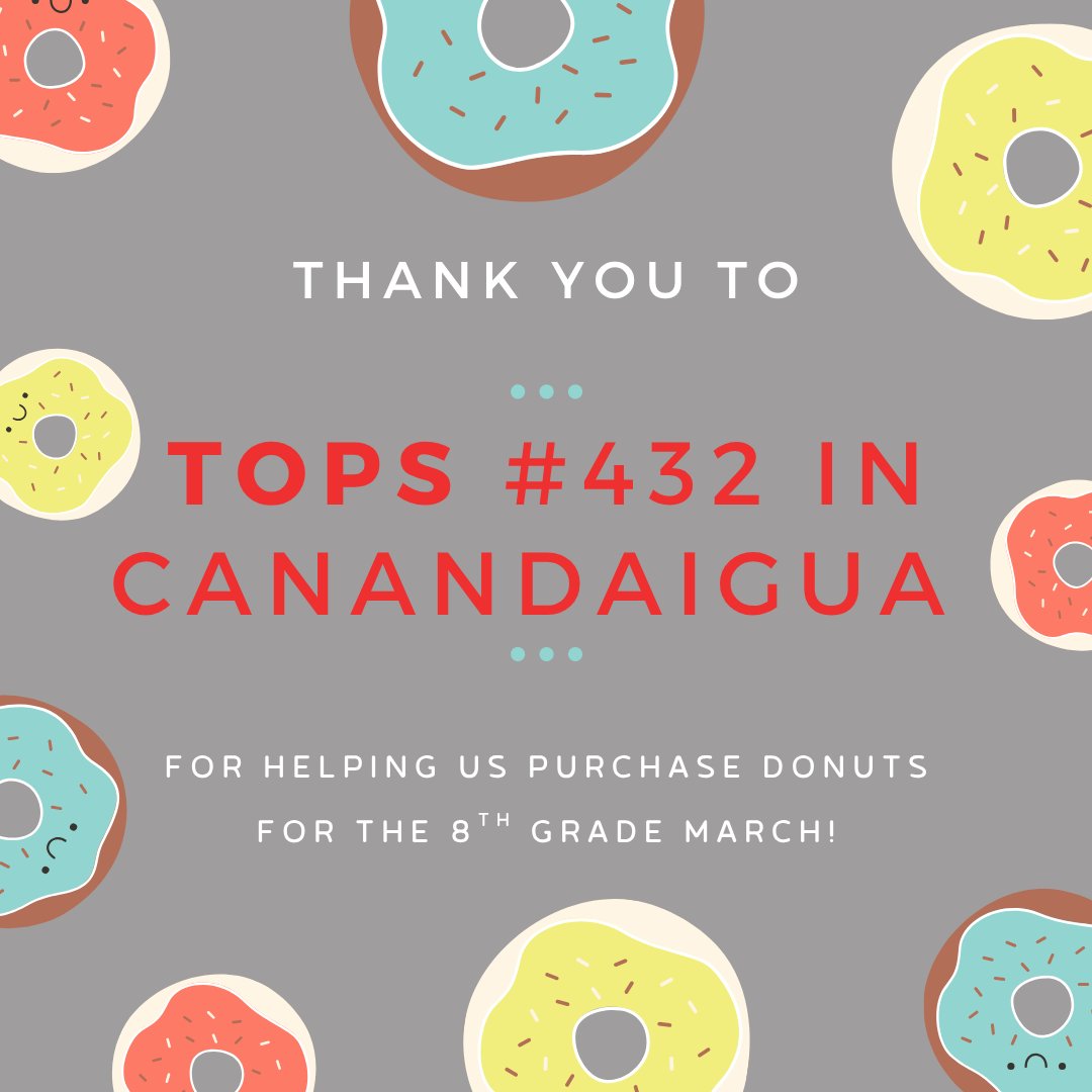 Thank you, <a href="/TopsMarkets/">Tops Markets</a> in Canandaigua!