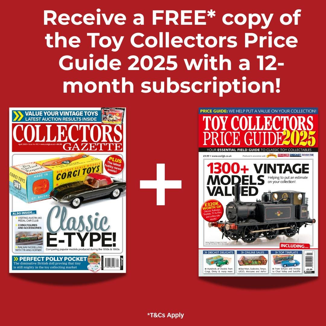 🎁 Get a FREE* 2025 Toy Collectors Price Guide + save over 29% with an annual Collectors Gazette subscription! 🧸🚂

Packed with model reviews, auction news &amp; more!

👉 Don’t miss out: ccofgb.uk/cg-latest-issue

*T&amp;Cs apply. #ToyCollector #ModelTrains #Collectibles