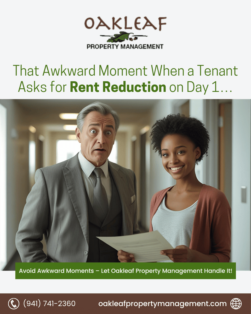 OakleafPM's tweet photo. 🏘️ As a landlord, the last thing you want is an awkward conversation about rent on the very first day.

📞 Call us today: (941) 741-2360
🌐 Visit: https://t.co/l7F4yHNnyK

#OakleafPropertyManagement #PalmettoRentals #ManateeProperties #ClearwaterLandlords #PinellasRealEstate https://t.co/jwqg4yTfd7