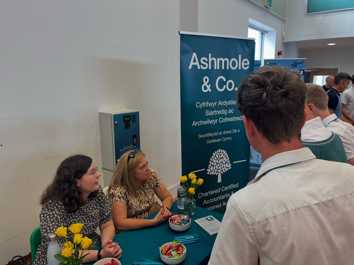 Laura and Manon were delighted to have a queue of pupils waiting to talk to them as soon as Ysgol Bro Dinefwr’s careers fair started this afternoon. 
Great to speak to so many students interested in a career with our accountancy firm.