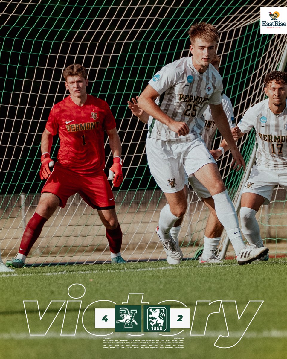 UVMmsoccer's tweet image. 2025 Catamounts pick up their first win as a group taking down 1860 München II 4-2 with goals from Kissel, Loebus, Papp &amp;amp; Ismail.
#LetsRally