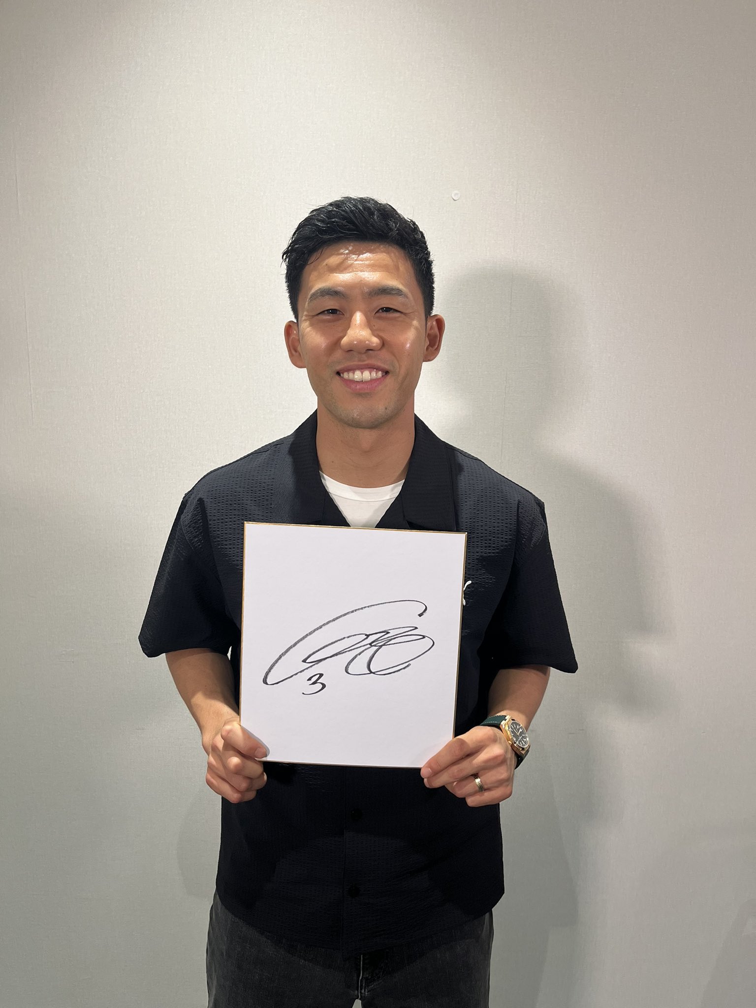 サッカー遠藤航選手サイン入り色紙 WEEKLYワールドサッカーsupported by U-NEXT 毎週木曜23時放送