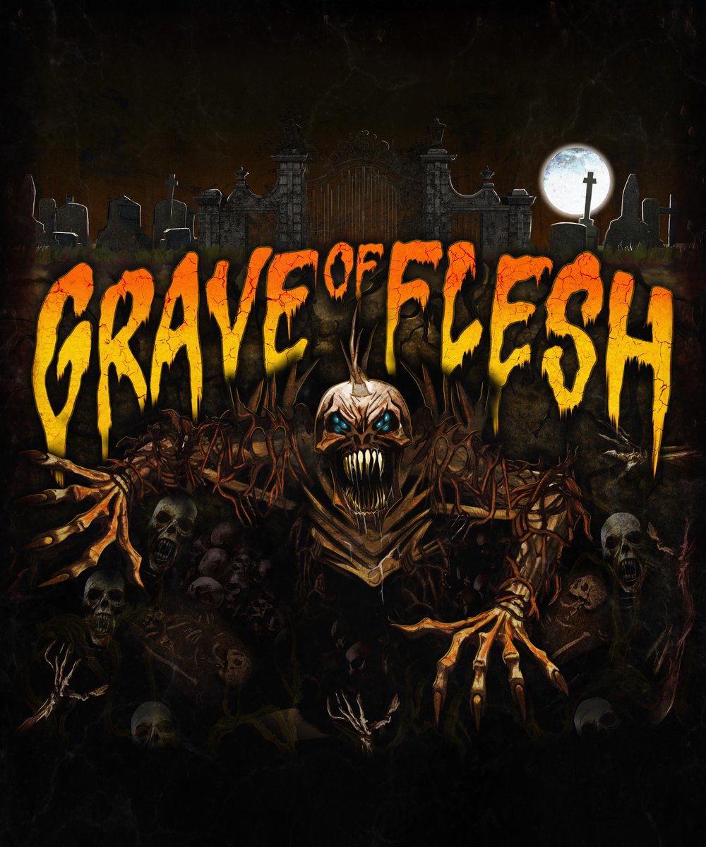 HorrorNightsORL's tweet image. Haunted House Announcement: Grave of the Flesh
Welcome to your funeral, where it’s about to go from bad to worse. You’ll enter the underworld and be hunted by flesh-eaters for eternity. Tickets are now on sale: spr.ly/601645Bz4 #HHN34