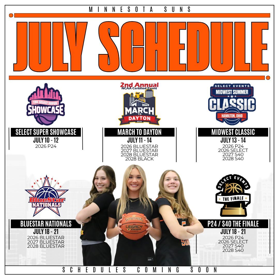 The Minnesota Suns are hitting the road this July to compete!!

Stay tuned for the full schedule!