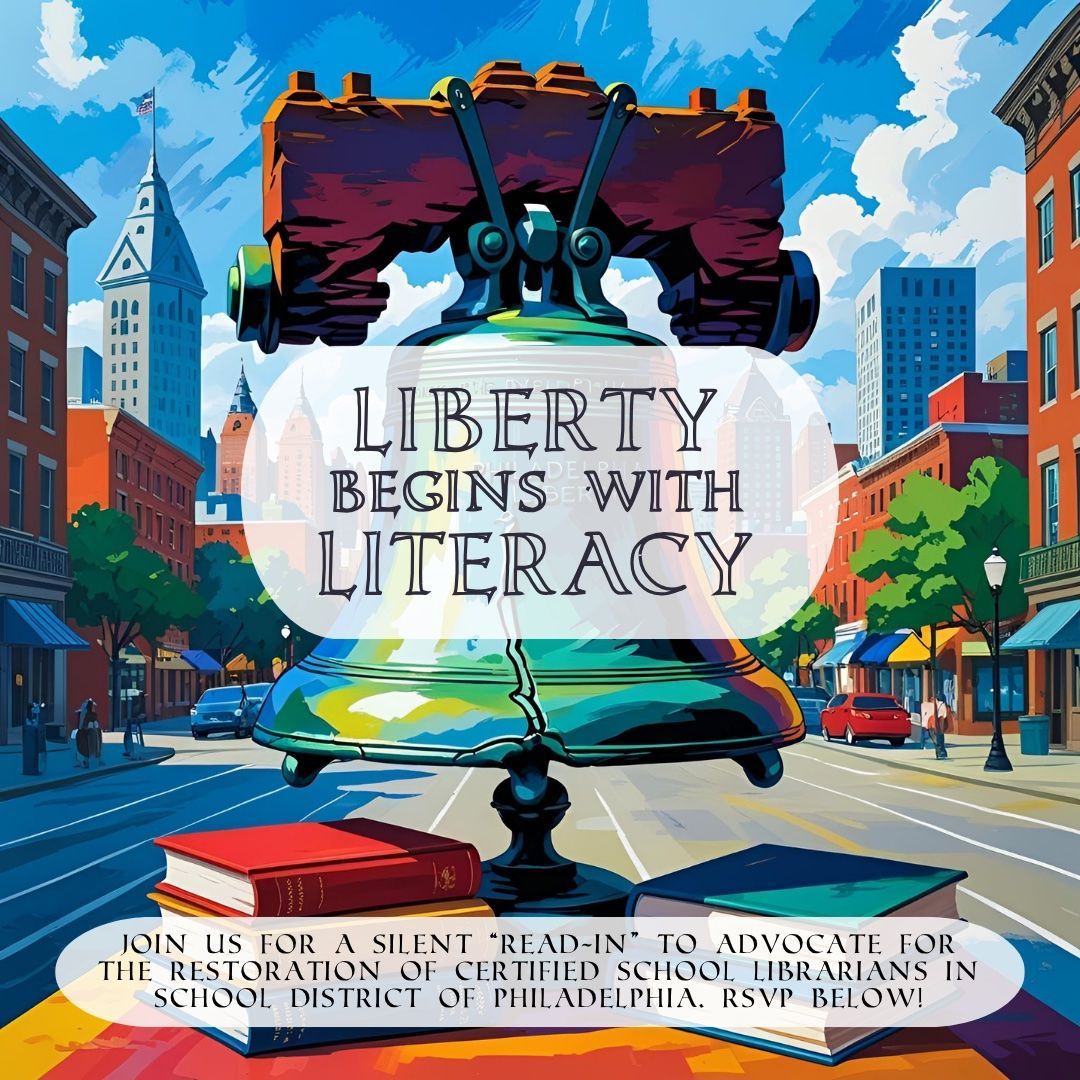 PSLA_News (@psla_news) on Twitter photo šJoin us for a Read-In Demonstration during ALA in Philly!
šļøFri, June 27 | 1ā1:45 PM | 440 N. Broad St. (rain or shine)
šBring a book + show your support for restoring certified school librarians in Philly schools.
RSVP: restorephillylibrarians.org/philadelphia_rā¦
#RestorePhillyLibrarians #ALA25 šJoin us for a Read-In Demonstration during ALA in Philly!
šļøFri, June 27 | 1ā1:45 PM | 440 N. Broad St. (rain or shine)
šBring a book + show your support for restoring certified school librarians in Philly schools.
RSVP: restorephillylibrarians.org/philadelphia_rā¦
#RestorePhillyLibrarians #ALA25