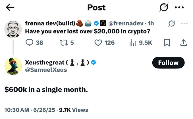 SurgBlock's tweet photo. @SamuelXeus lost over a billion naira in a month 

But what's still amazing is the fact that  he stands strong, 

That's where having the right mindset, the right goal, and the right connection comes in.

GM GM Guys 

Never give up, family. https://t.co/qhnN2QTLAT