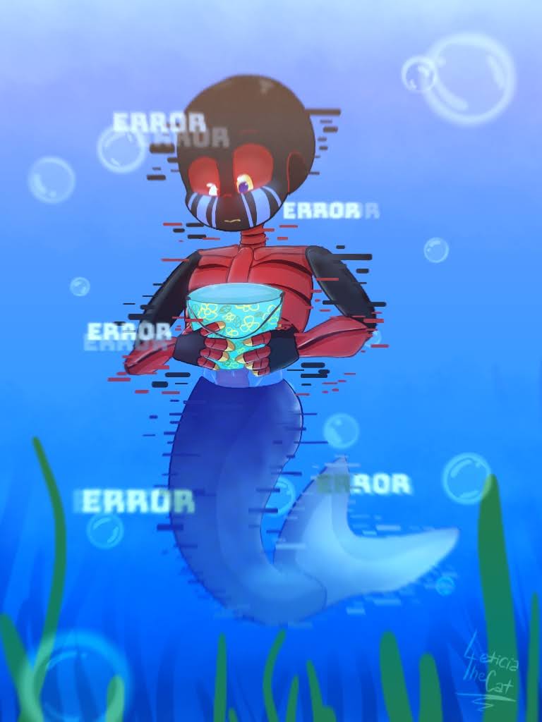 Redesenho de uma arte de 2020. A ideia dessa arte veio de uma fanfic 🫣.
#undertaleAU #errorsans #digitalart