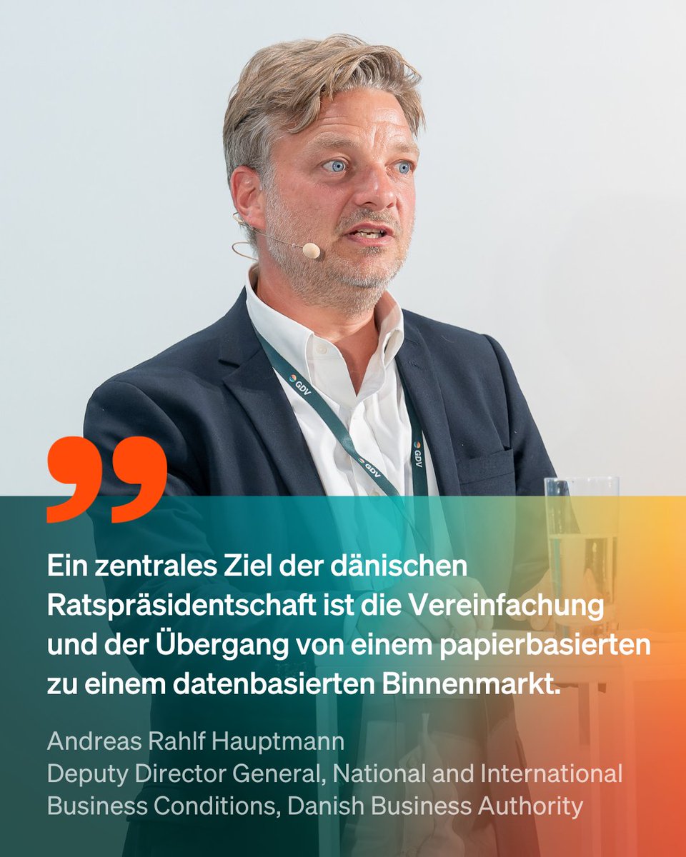 Ab Juli 2025 übernimmt Dänemark die EU-Ratspräsidentschaft. Bei der #VersReg25 betont Andreas Rahlf Hauptmann (Danish Business Authority) im Gespräch mit <a href="/TomVileJensen/">Tom Vile Jensen</a> (<a href="/FPbranche/">F&P</a>), dass der Abbau regulatorischer Belastungen für Unternehmen ein zentrales Ziel sein wird.