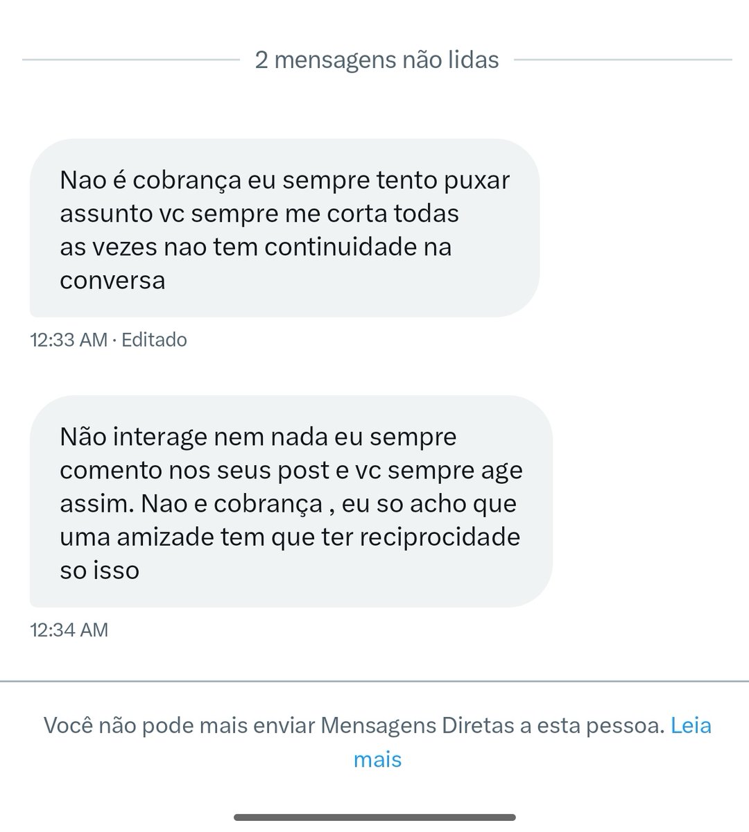 Mas gente, que relação tóxica é essa? Kkk mal troco dm com a pessoa, eu hein