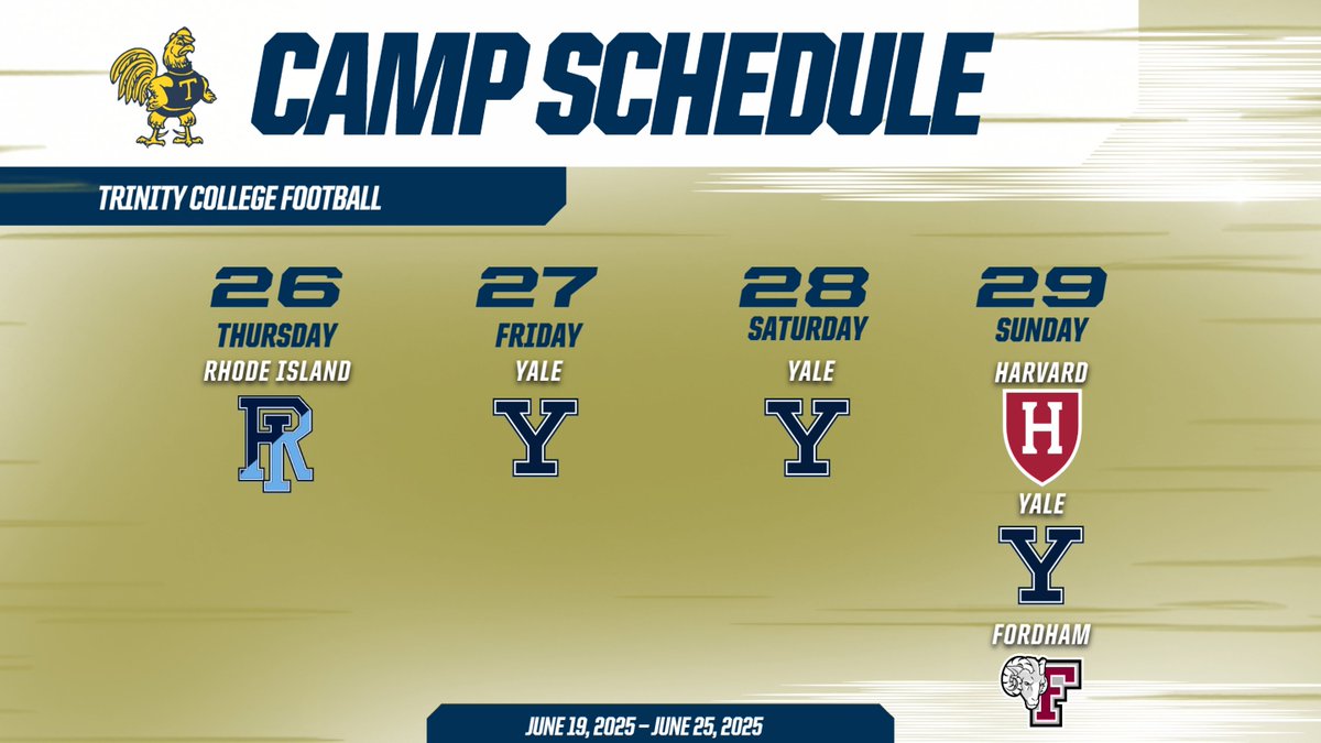 TrinCollFB's tweet image. 🚨Camps for the last stretch of June🚨

#trincoll #rollbants