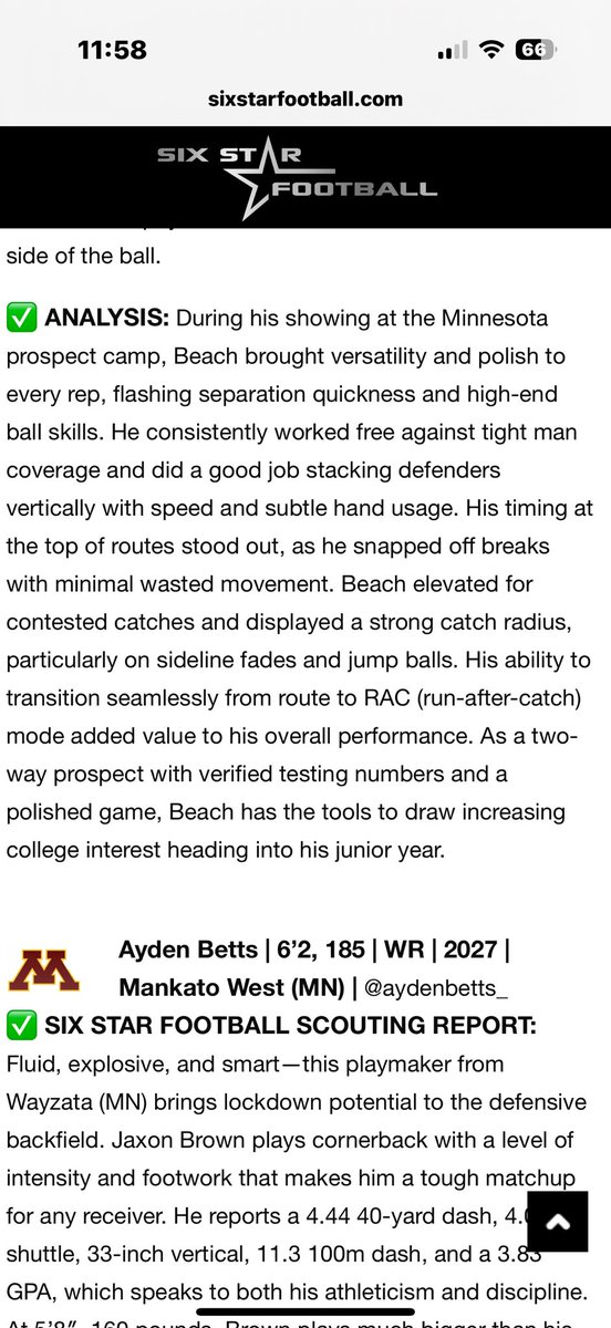 Thank you <a href="/sixstarfootball/">Six Star Football | PLUS+</a>.
<a href="/GopherFootball/">Minnesota Football</a> <a href="/ShilohSaintsFB/">Shiloh Christian Football</a> 
<a href="/Sooner7v7/">Sooner7</a> <a href="/EvittTimothy/">Tim Evitt</a>