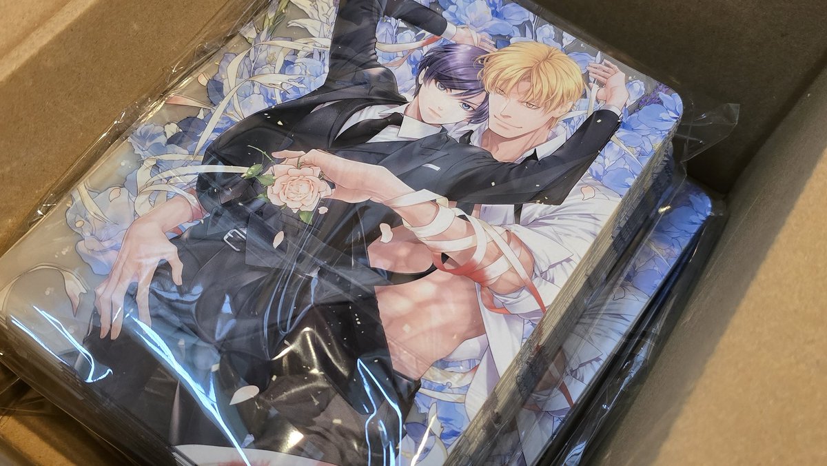 「再版したA4イラスト集のおまけクリアカード届いたー 今回はブルー系にしてみました」|琥珀茶房🐾J庭53/あ18aのイラスト