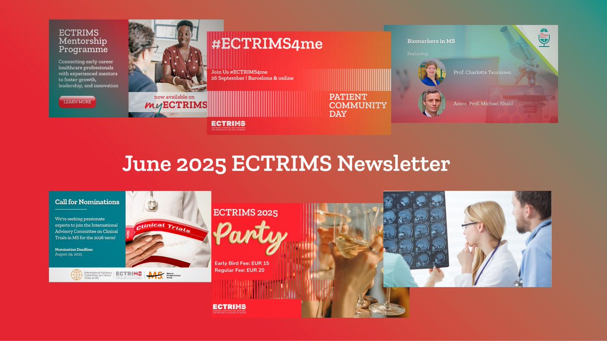 📰 Our latest newsletter is here!
We’ve packed this edition with all the essentials for your #ECTRIMS2025 planning. 📬 Catch up on important dates, recent activities, and educational content from the last three months. Read the newsletter ➡️ bit.ly/4eoElwb