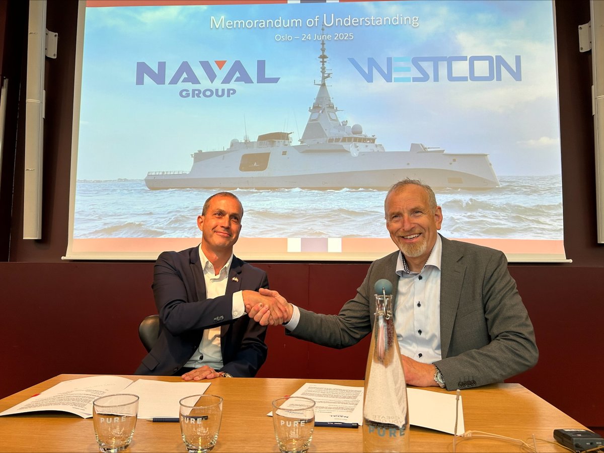 navalgroup's tweet image. ⚓🇳🇴 Naval Group and #Westcon shipyard signed a MoU to develop a long-term strategic cooperation in Norway.
➡️new layer added on the broad industrial organization creating a Norwegian maritime and defense industrial cluster in support of the future 🇳🇴 frigate program.